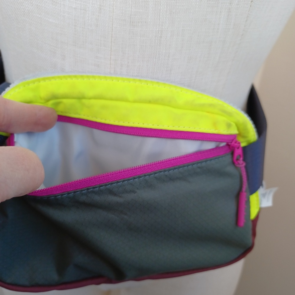 Lululemon Everywhere Belt Bag Neon Yellow Gray Burgundy Nylon Adjustable Strap - Picture 7 of 11
